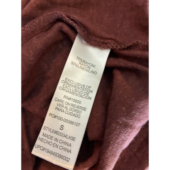 Democracy Womens Top S Mauve Leopard Print Rayon Linen - Picture 6 of 6